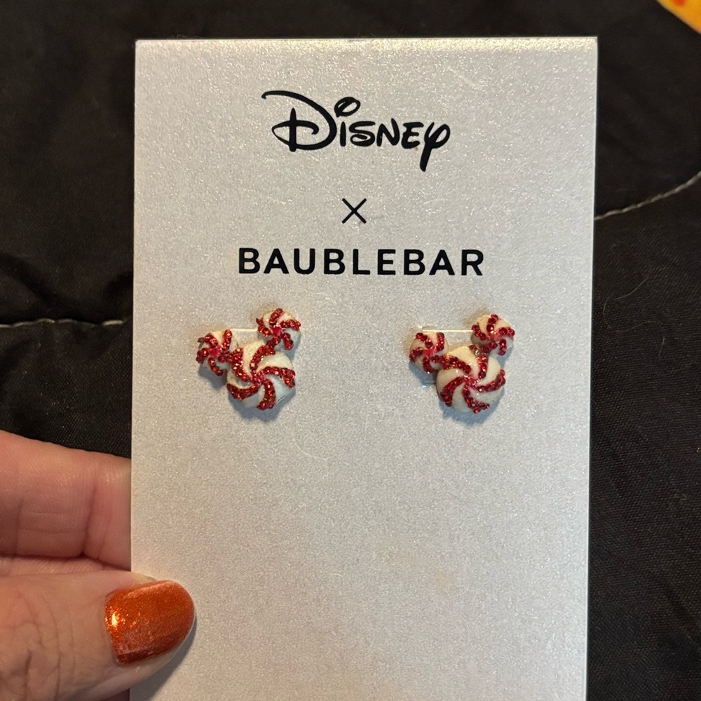 BaubleBar Red and White Peppermint Earrings